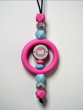 Bad B*tch Book Club Car Charm Reading Rearview Mirror Accessory Beaded Pink Gift